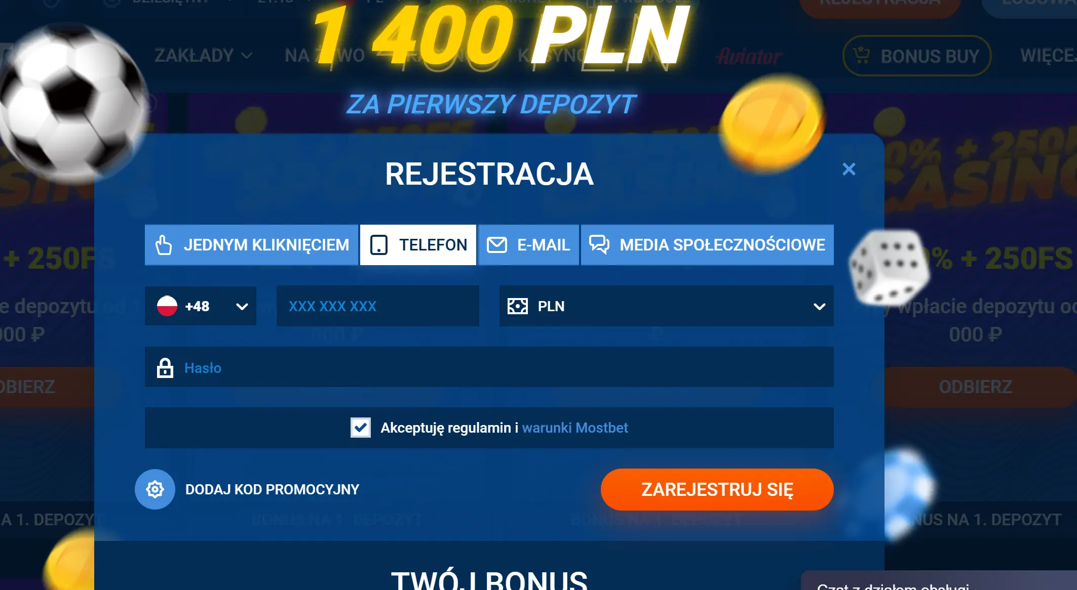  Rejestracja za pomocą numeru telefonu 