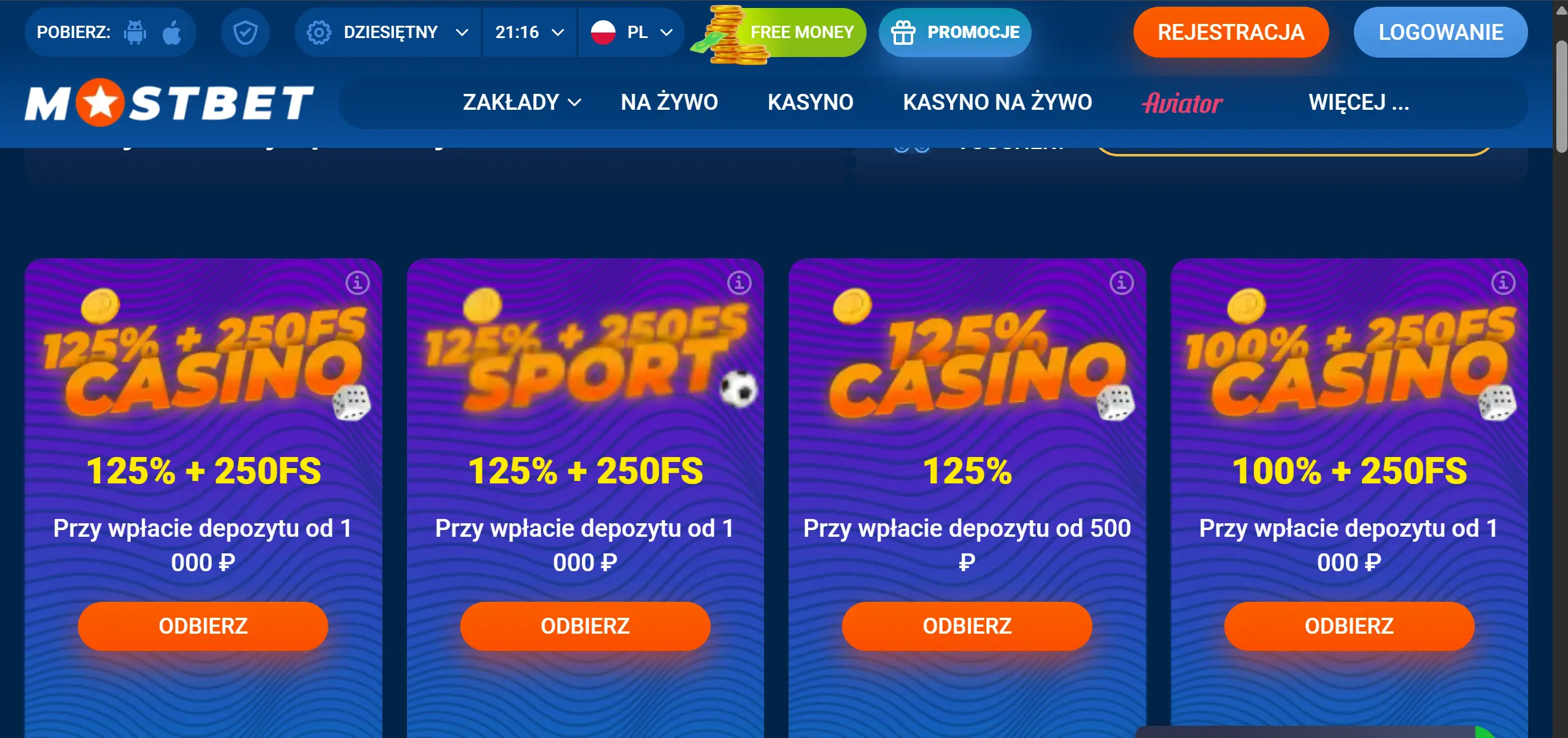 Mostbet bonus